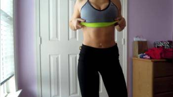 video of Sport bra boob drop flash