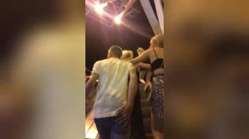 video of Drunk ass on an escalator