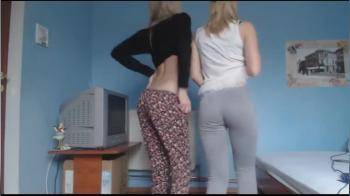 video of Russian blond beautys film themselves stripping