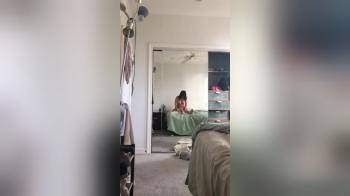 video of secretly filming in the mirror while she rides on that cock