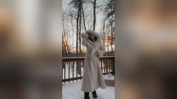 video of Do you like my coat I m wearing nothing under it