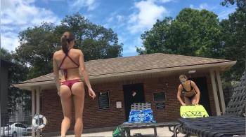 video of bikini pool voyeur two hot chicks