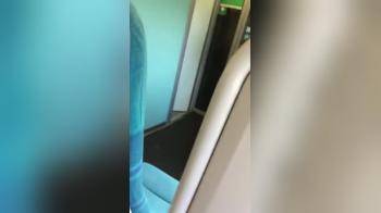 video of shy GF on train walk around topless