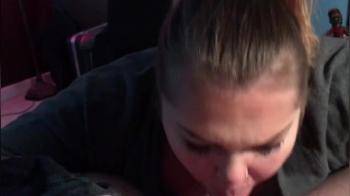 video of Sexy blonde BBW makes cock explode in mouth and gulps it down