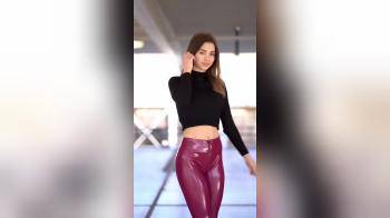 video of tight sexy leather pants