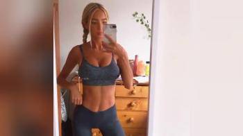 video of hot blonde before workout