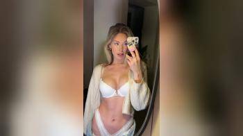 video of blond in white lingerie