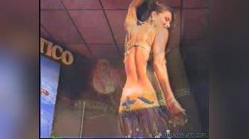 video of Hot Arabic Bellydancer gets naked.