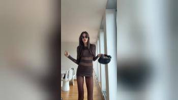 video of long legs tight dress