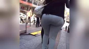 video of Street slomo of nice fat butt