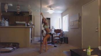 video of Blonde pole dancing like a pro