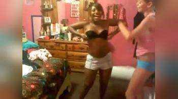 video of white & black girl booty shake