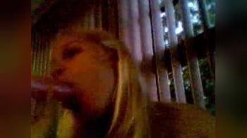 video of Blonde girl sucking a dildo on webcam 