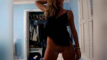 video of Hot blonde doing bit crazy while stripping