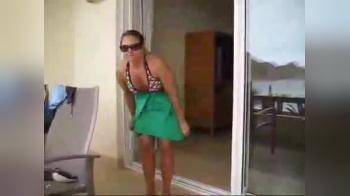 video of Girl Strips On Hotel Balcony