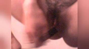 video of Hot hairy pussy closeup playing