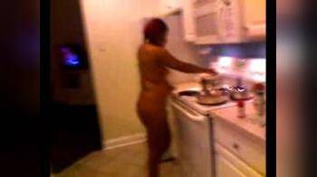 video of Naked in kitchen