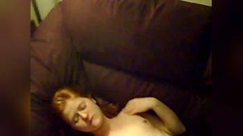 video of Young redhead takes a shot in the mouth