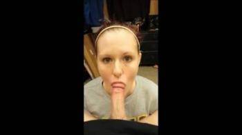 video of Navy redhead cadet girl sucks for facial