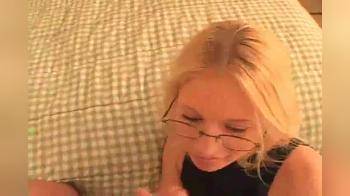 video of bespectacled blonde gets blasted by baby goo after