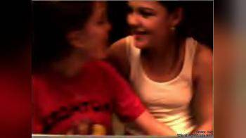 video of two girls have fun on webcam