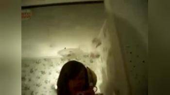 video of Cute girl playing in bathroom with Hairbrush