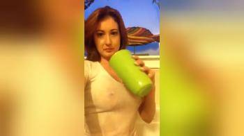 video of Milf with wet t-shirt