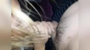 video of Blowing large cock with two hands