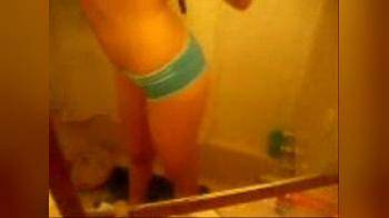 video of Jenny B showing her body in bathroom #selfie