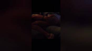 video of She is rubbing her pussy against his leg