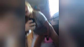 video of Sknny blonde dildoing in Dorm #selfie