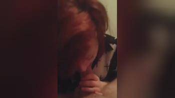 video of Hungry Redhead sucks that cock deep