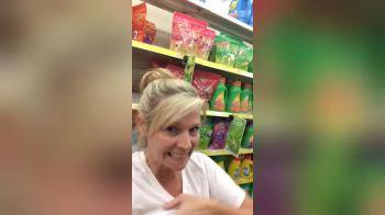 video of Mature house wife flash in grocery store