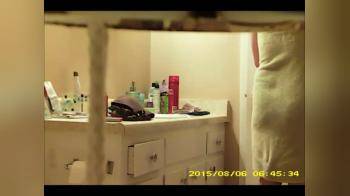video of Chunky wife hidden bathroom cam
