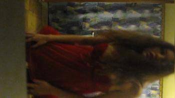 video of veronica in red dress stripping naked