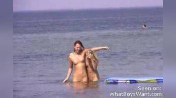 video of two nude chicks on the beach