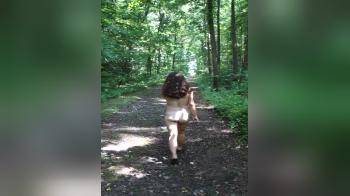 video of nina walking naked in public forest