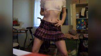 video of Girl in short skirt teasing 