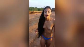 video of Latina naked outside