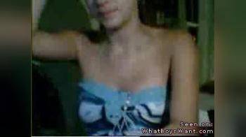 video of pretty brunette in towl on her cam