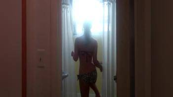 video of shower in bikini and stripping down naked