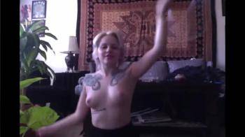 video of rocker chick topless cam show hula hoop