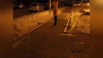 video of Russian girl nude on the night street 2
