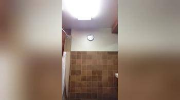 video of she is dancing in public bathroom