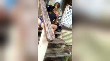 video of Secretly filming her ass while on stairs outside