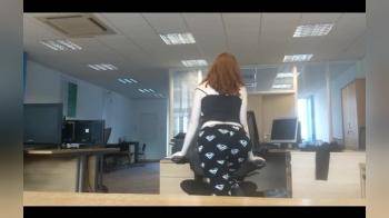 video of She strips down naked after hours in her office
