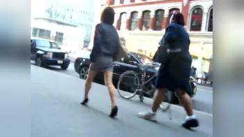 video of stalking girl in grey skirt 