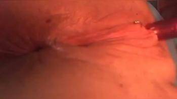 video of closeup dildoing