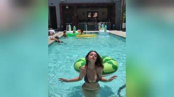 video of amazing girl in bikini at the pool