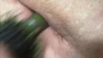 video of very close up green brush bate